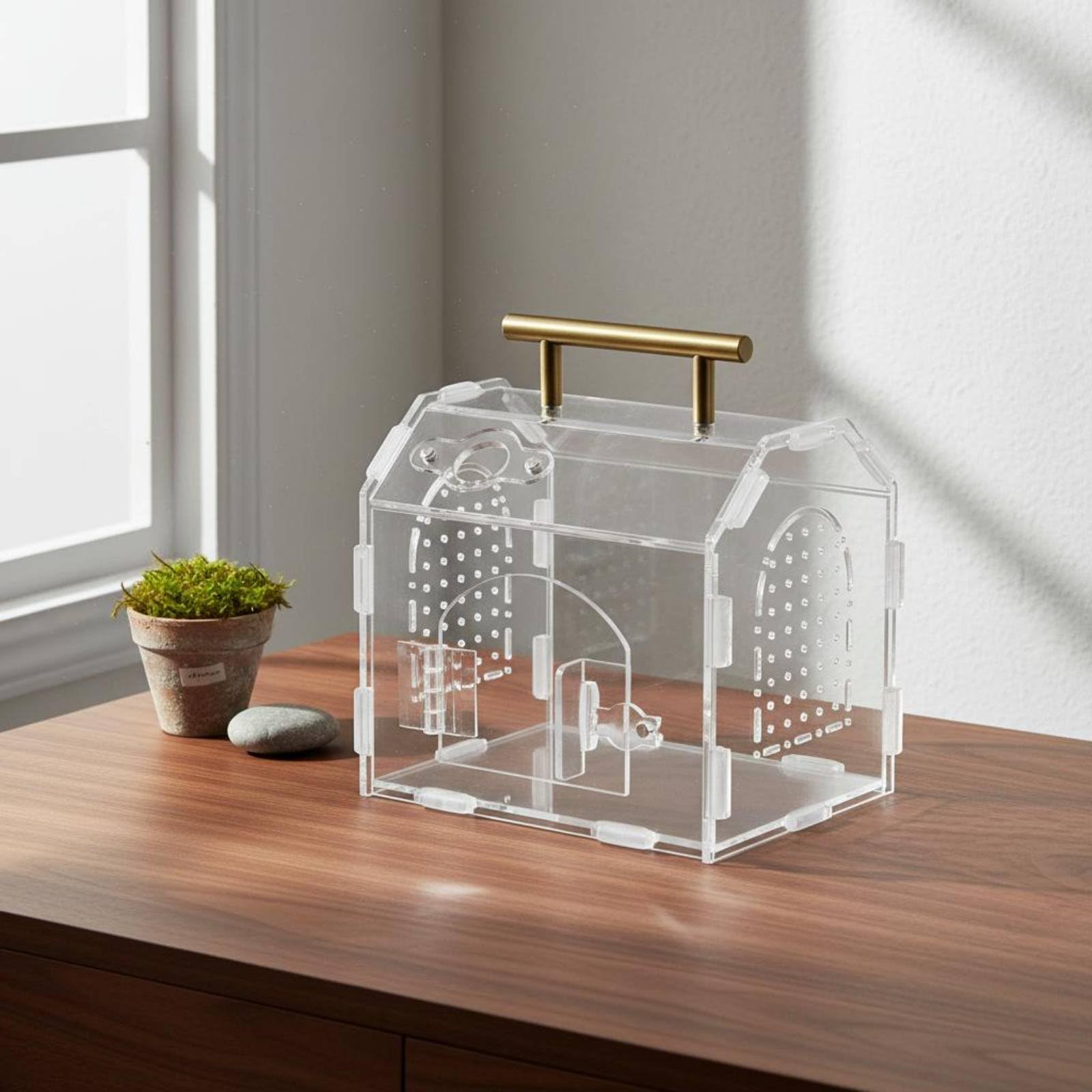 Amazon | Qialexicon アクリル製飼育ケース 360度観察可能 透明